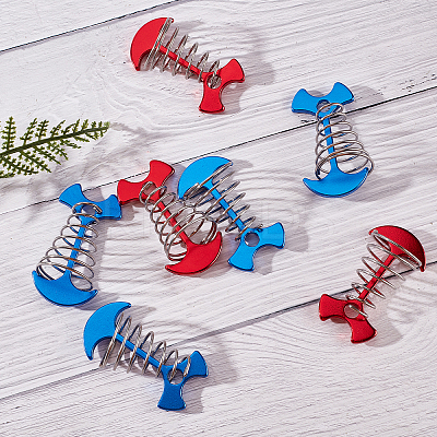 10Pcs 2 Colors Windproof Aluminium Alloy Fishbone Tent Stakes with Spring Buckle FIND-GF0003-99-1