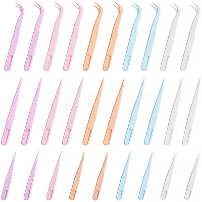 60Pcs 15 Styles PP Plastic Tweezers DIY-BBC0002-64-1
