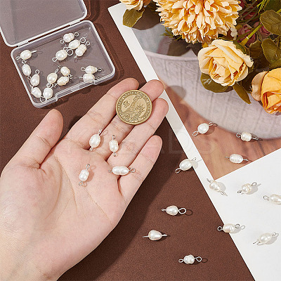 30Pcs 2 Styles Natural Cultured Freshwater Pearl Bead Links Connectors FIND-PH0021-35-1