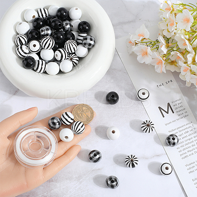 DIY Round Wooden Beads Bracelets Jewelry Making Kits DIY-SP0001-45A-1