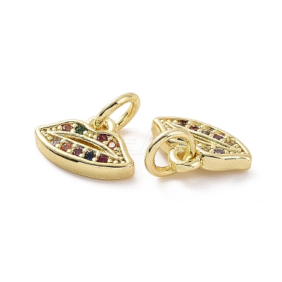 Brass Micro Pave Colorful Cubic Zirconia Charms KK-E068-VF160-1