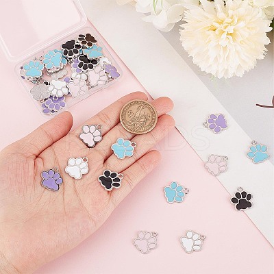50Pcs 5 Style Alloy Enamel Pendants ENAM-SC0003-22-1