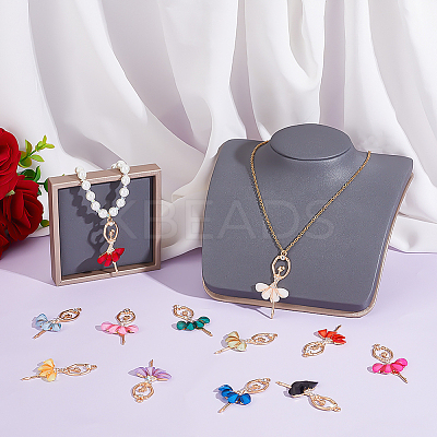 24Pcs 12 Colors Alloy Big Pendants FIND-ME0002-15-1