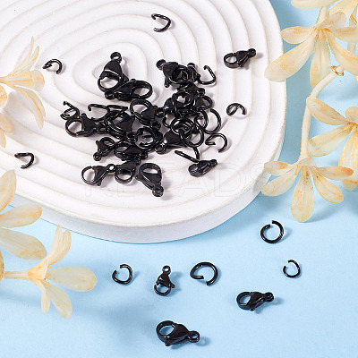 40Pcs 4 Styles 304 Stainless Steel Lobster Claw Clasps STAS-TA0002-59-1