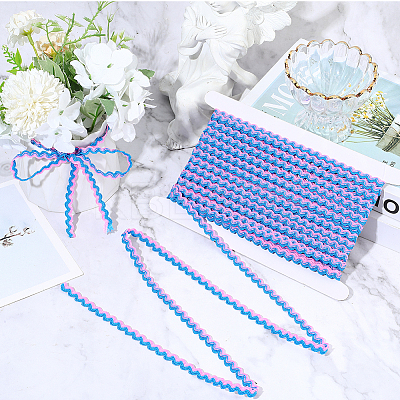 1 Roll Polyester with Paillette Wavy Fringe Trim Ribbon OCOR-GF0005-72C-1