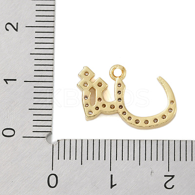 Rack Plating Brass Micro Pave Clear Cubic Zirconia Pendants KK-A224-03B-G-1
