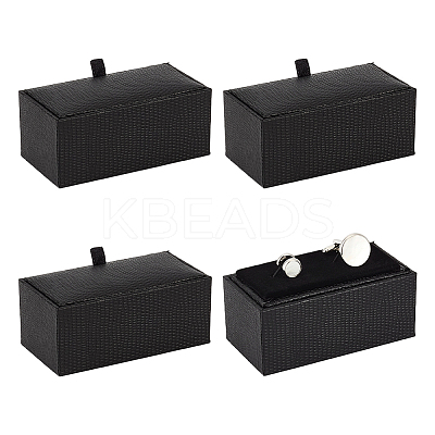 Lizard Skin Print Plastic 2 Cufflink Gift Storage Boxes CON-WH0107-86B-1