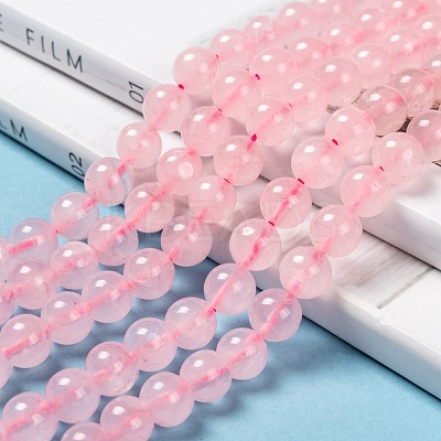 Natural Rose Quartz Beads Strands G-L104-8mm-01-1