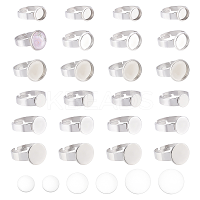 DIY Blank Dome Adjustable Ring Making Kit STAS-DC0010-83-1