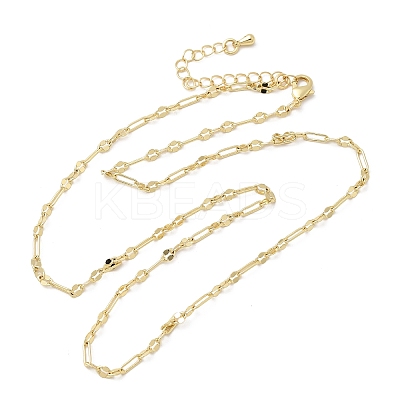 2.8MM Brass Oval Link Chain Necklaces  for Women NJEW-F355-03G-1