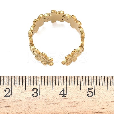 Adjustable 304 Stainless Steel Cuff Open Rings for Women LS-RJEW-Z122-03G-04-1