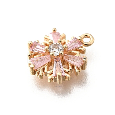 Christmas Brass Micro Pave Cubic Zirconia Charms KK-M318-35G-02-1