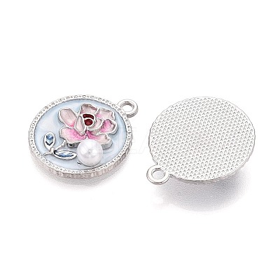 Rack Plating Alloy Enamel Pendants ENAM-N065-17P-1