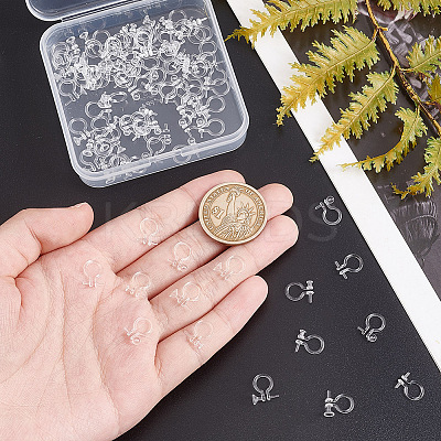 80Pcs 4 Styles Plastic Clip-on Earring Findings KY-AR0001-29-1