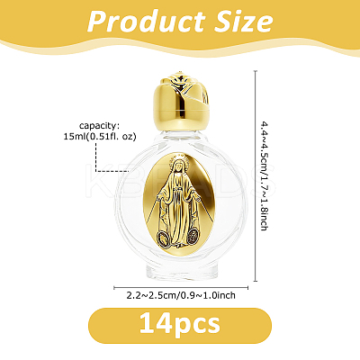 14Pcs Glass Empty Holy Water Bottles for Religious CON-DC0001-23A-1
