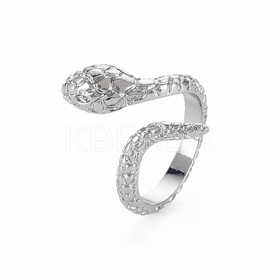 Snake Shape Rack Plating Alloy Cuff Rings RJEW-Q163-012B-RS-1