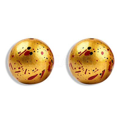 Spray Painted Resin Beads RESI-N034-19-V06-1