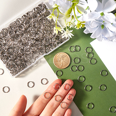 500Pcs 304 Stainless Steel Split Rings STAS-SP0001-66C-1
