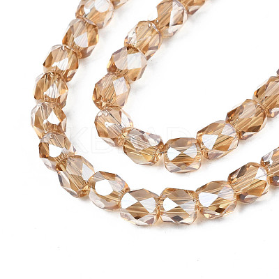 Electroplate Transparent Glass Beads Strands EGLA-N002-13-B04-1