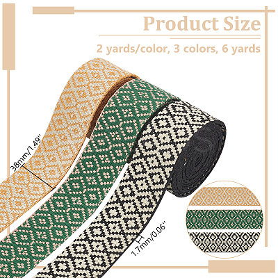 6 Yards 3 Colors Polyester Ribbon OCOR-WR0001-29-1