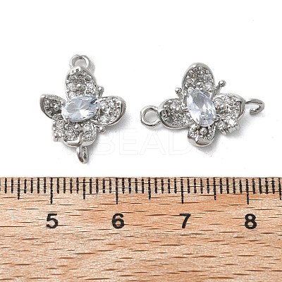 Brass Micro Pave Cubic Zirconia Connector Charms KK-Z103-10P-02-1