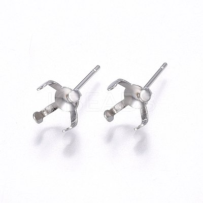 Tarnish Resistant 304 Stainless Steel Stud Earring Findings STAS-I095--08P-B-1