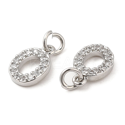 Brass Micro Pave Grade AAA Cubic Zirconia Charms ZIRC-P067-11P-O-NR-1