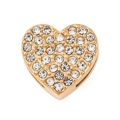 304 Stainless Steel Rhinestone Slide Charms STAS-P421-04A-G-1