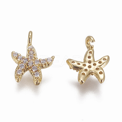 Brass Micro Pave Cubic Zirconia Charms ZIRC-F103-21A-G-1
