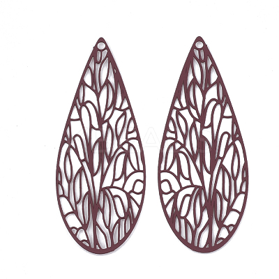 430 Stainless Steel Filigree Pendants X-STAS-S108-11C-1