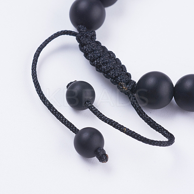 Adjustable Nylon Cord Braided Bead Bracelets BJEW-F308-56-1