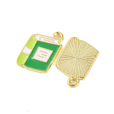Golden Plated Alloy Enamel Pendants ENAM-Z017-12G-02-1