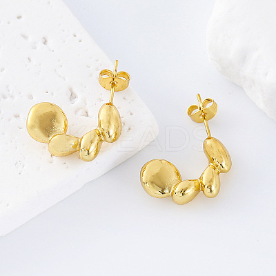 304 Stainless Steel C-Shaped Earrings for Women ZI4209-1