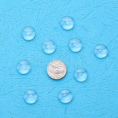 Clear Glass Cabochons GGLA-TA0001-01-15mm-1
