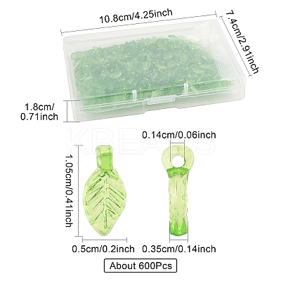 600Pcs Transparent Acrylic Charms MACR-FS0002-21-1