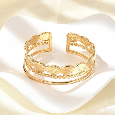 304 Stainless Steel Cuff Bangles for Women BJEW-B120-04G-03-1
