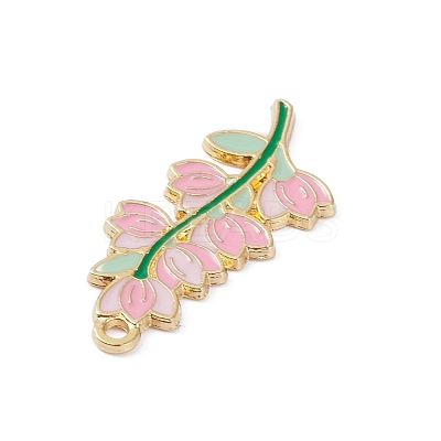 Light Gold Plated Alloy Enamel Pendants ENAM-D065-01KCG-05-1