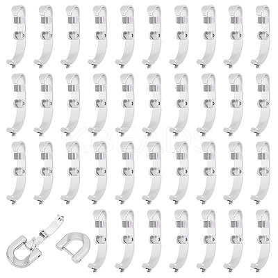 50Pcs 304 Stainless Steel Fold Over Clasps STAS-UN0041-57-1