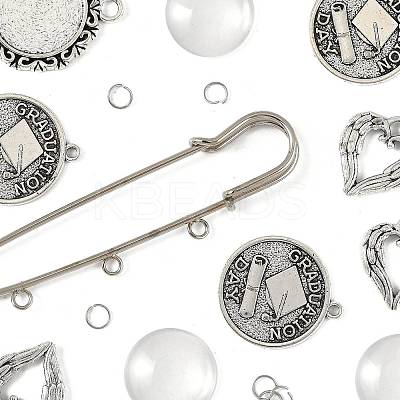 DIY Flat Round Alloy Commemorative Photo Pendants Making Kits DIY-FS0009-23-1