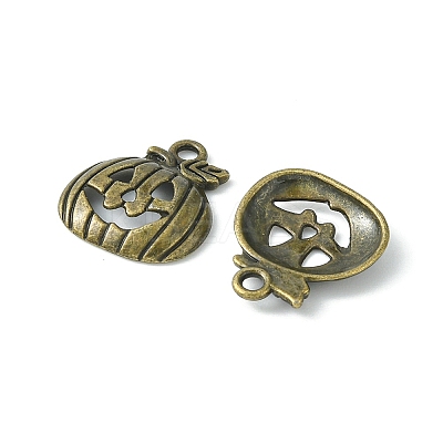 20Pcs Tibetan Style Halloween Pumpkin Jack-O'-Lantern Alloy Pendants TIBEP-YW0001-43AB-1