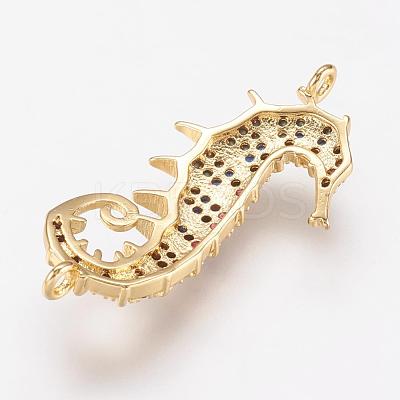 Brass Micro Pave Cubic Zirconia Links ZIRC-G103-10G-1