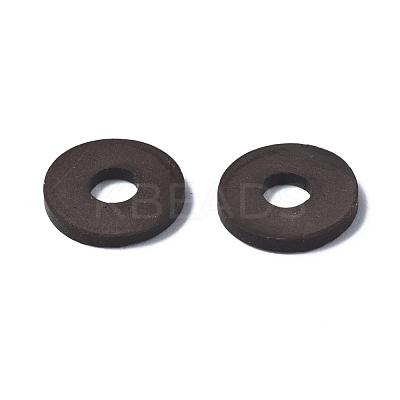 Flat Round Handmade Polymer Clay Beads CLAY-R067-10mm-38-1