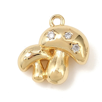 Brass Micro Pave Clear Cubic Zirconia Charms LS-KK-G545-21G-1