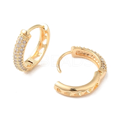 Ring Cubic Zirconia Hoop Earrings EJEW-P292-10G-1