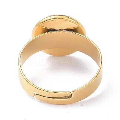 Ion Plating(IP) Adjustable 304 Stainless Steel Finger Rings Components STAS-P291-01B-G-1