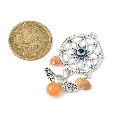 Alloy Woven Web/Net with Angel Big Pendants PALLOY-JF02398-1