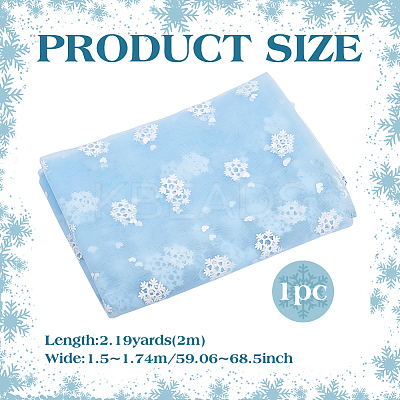 2M Polyester Snowflake Mesh Fabrics DIY-WH0622-388A-1