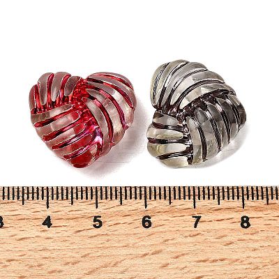 Spray Painted Transparent Acrylic Beads OACR-H054-15-1