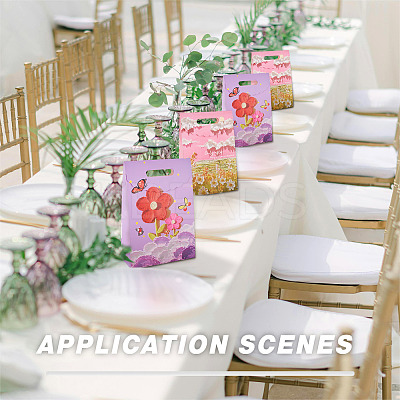 6Pcs 2 Styles Flower Printed Rectangle Paper Gift Bags with Hole Handles ABAG-TA0001-54-1