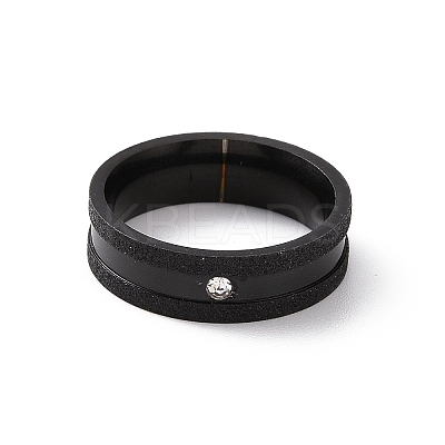 Crystal Rhinestone Grooved Finger Ring RJEW-I089-39EB-1